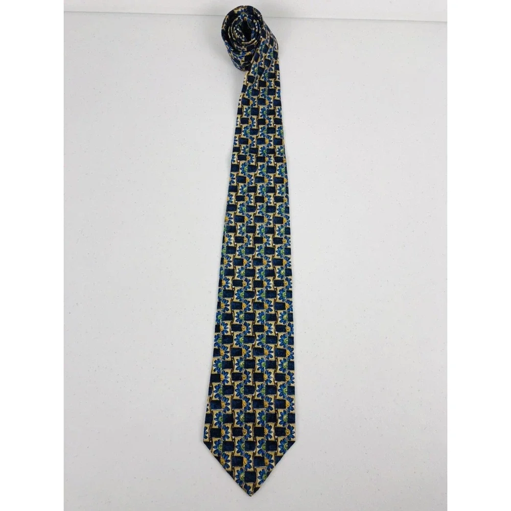 Ermenegildo Zegna Tie Disegno Esclusivo Flowers Multicolor 100% Silk Made Italy